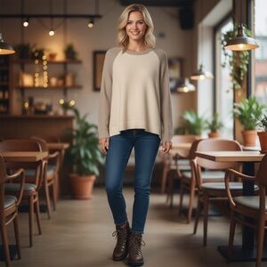 NWOT Madewell Women’s Province Sweater‎ Criss Cross Split Back Casual Cabin Core